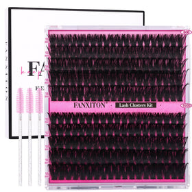 FANXITON Thick Volume Lash Clusters Kit with 200 individual lash clusters