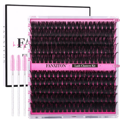 FANXITON Thick Volume Lash Clusters Kit with 200 individual lash clusters