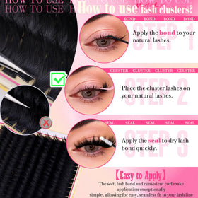FANXITON Volume Lash Clusters 300D side view showcasing volume