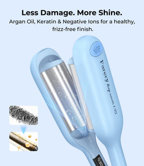 FARERY Hair Waver Deep Wave Crimper in use on long hair