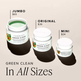 Farmacy Green Clean Balm alongside other skincare products