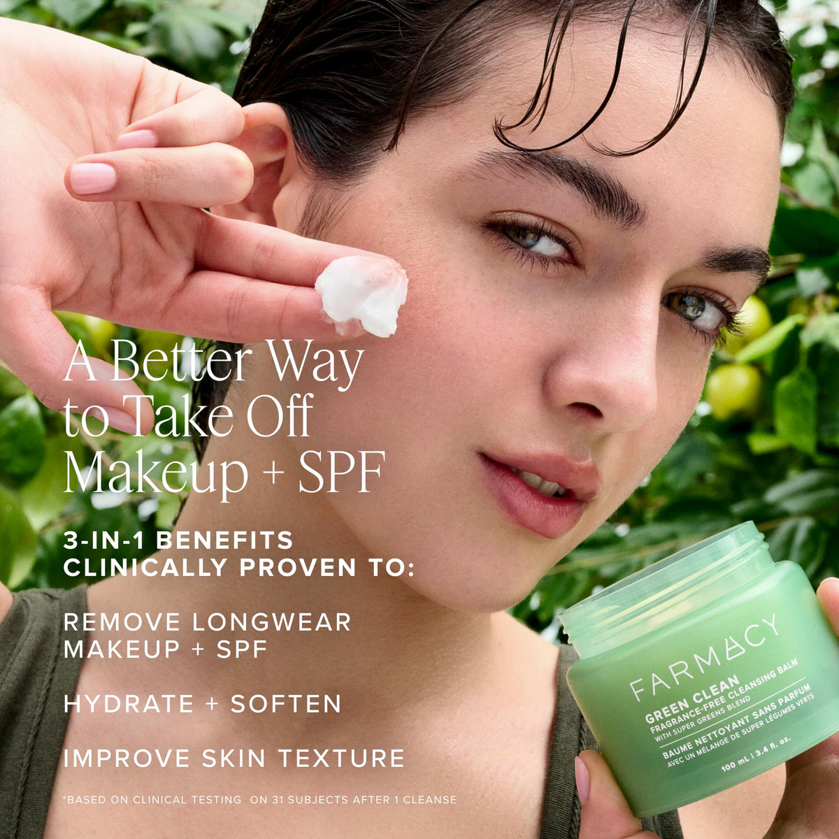 Farmacy Green Clean Makeup Remover Balm application on hand