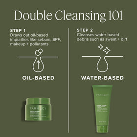Farmacy Green Clean Makeup Remover Balm on a bathroom counter