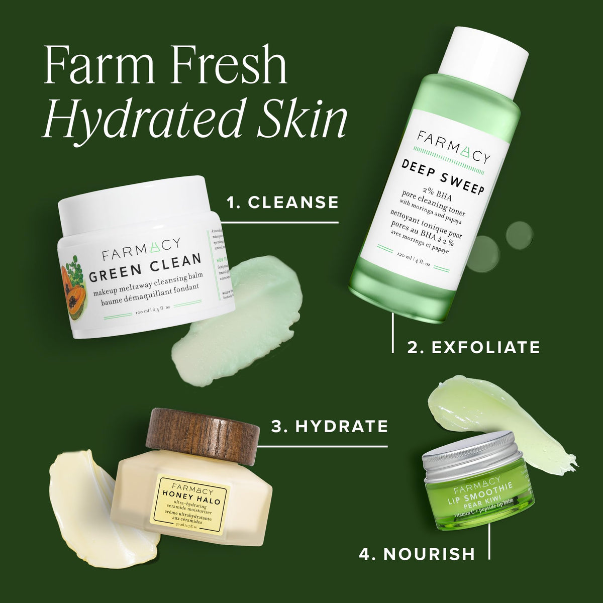 Farmacy Green Clean Makeup Remover Balm opened with spatula