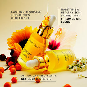 Farmacy Honey Grail Hydrating Face Oil ingredients close-up