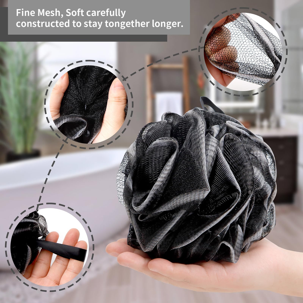 Farmoga Bath Loofah Sponge close-up of soft mesh texture