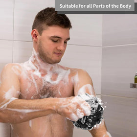 Farmoga Bath Loofah Sponge in use during a shower