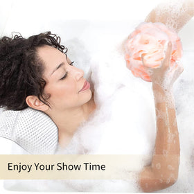 Farmoga Bath Loofah Sponge in use during shower