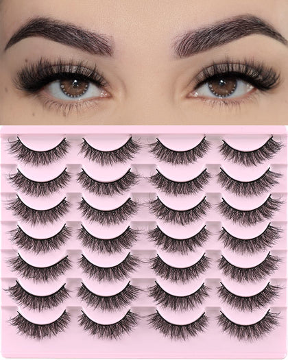 FARRED Natural Lashes pack with 14 pairs of fluffy cat eye lashes