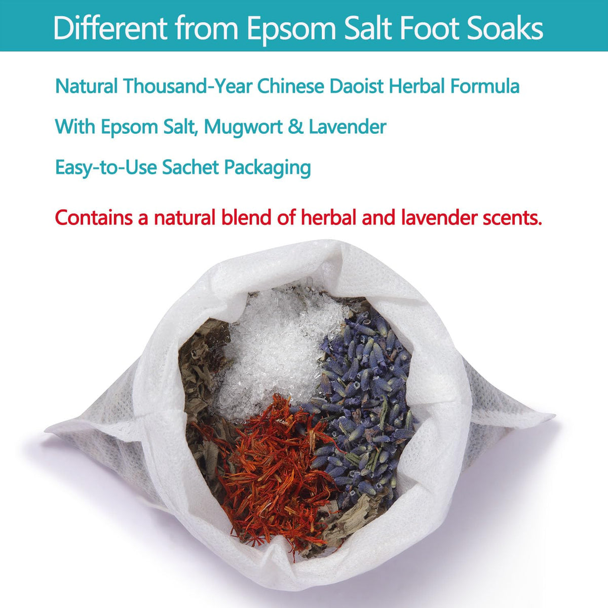 Fasplendor Herbal Mugwort Foot Soak Sachets displayed