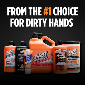 Fast Orange Hand Repair Cream 3oz with hands applying cream