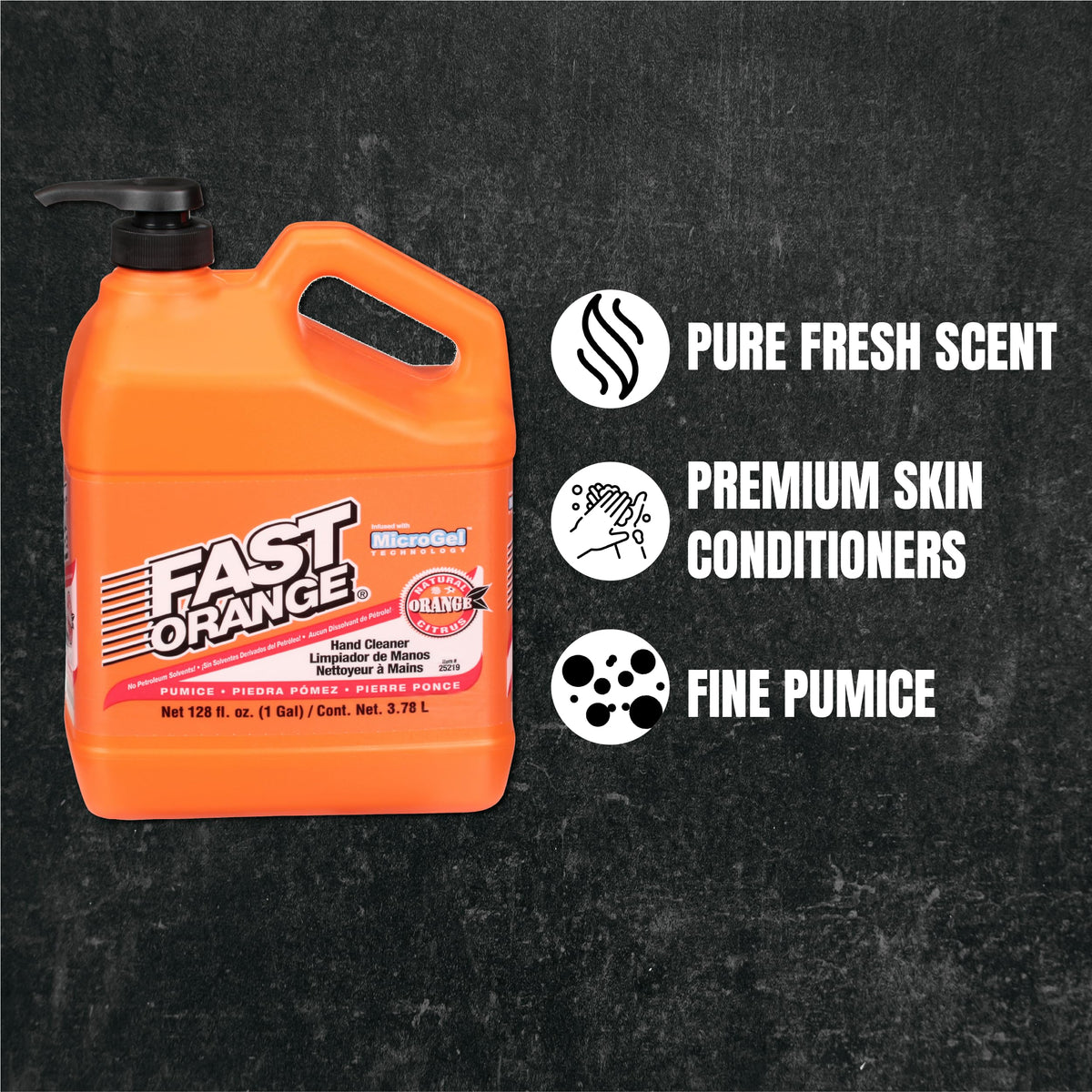 Fast Orange Pumice Lotion Hand Cleaner pump top close-up