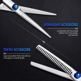 FATHABY hairdressing shears with rubber rings close-up