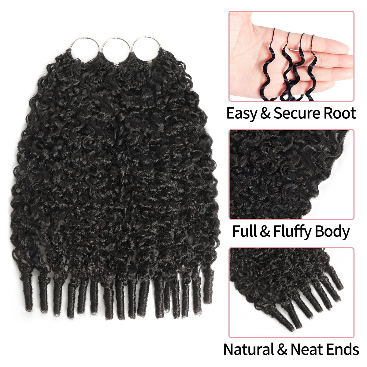 FATIAO Feather Crochet Human Hair 18 Inch 180g close-up of texture