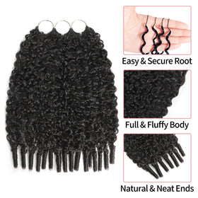 FATIAO Feather Crochet Human Hair 18 Inch 180g close-up of texture