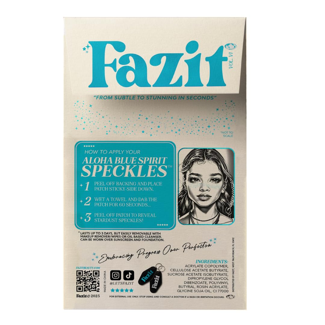 Fazit Aloha Blue Speckles Glitter Patches packaging