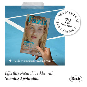 Fazit Glitter Freckle Makeup Patches applied on skin