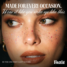 Fazit Glitter Freckle Makeup Patches displayed on a table