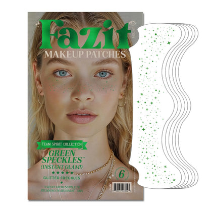 Fazit Glitter Freckle Makeup Patches pack front view with shimmering speckles