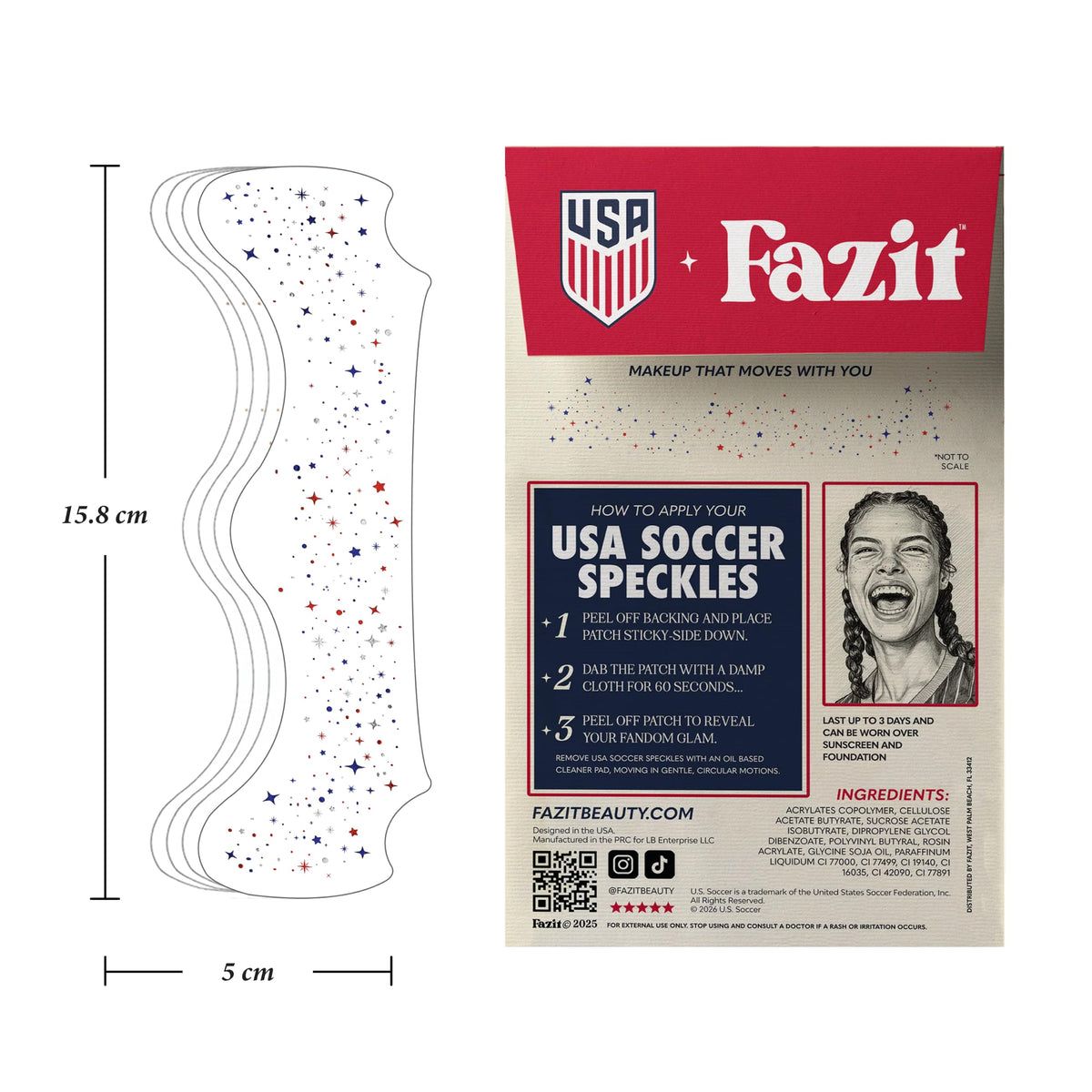 Fazit Speckles Face Stickers application process with wet towel