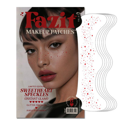 Fazit Sweetheart Speckles Makeup Patches front view with glitter design