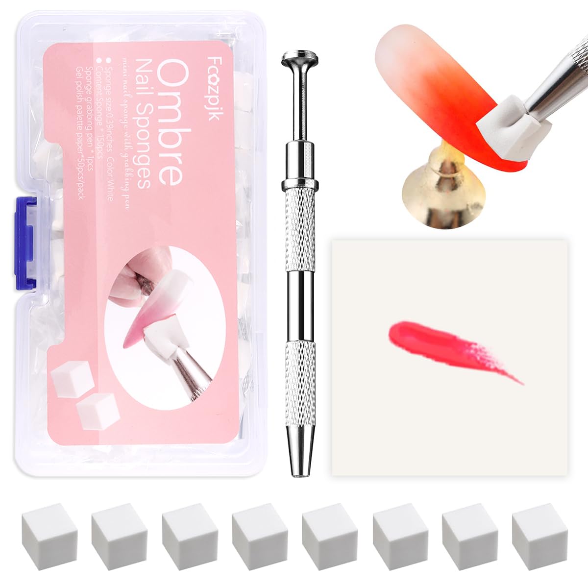 Fcozpjk 150Pcs Soft Nail Sponges front view