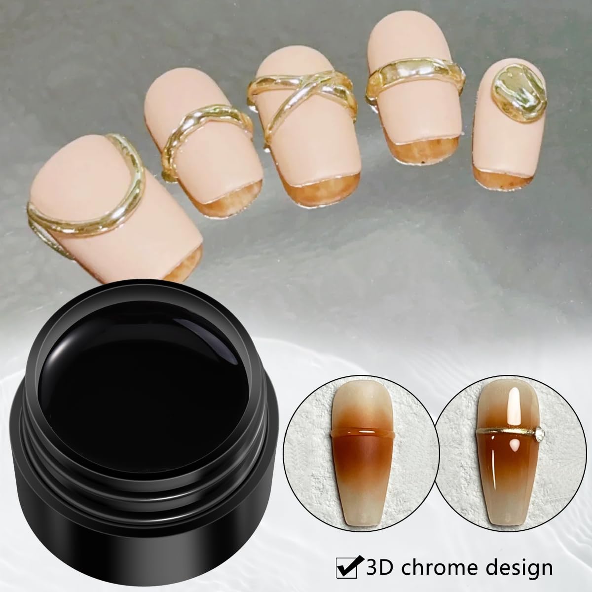 Fcozpjk 3D nail art design using sculpting gel