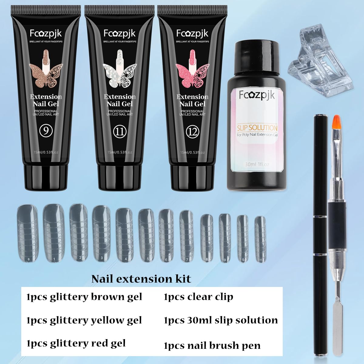 Fcozpjk glittery brown poly nail gel in 15ml tube