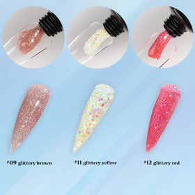 Fcozpjk glittery red poly nail gel in 15ml tube