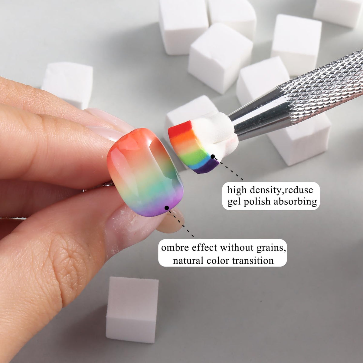 Fcozpjk Nail Art Sponge Brushes Set packaging