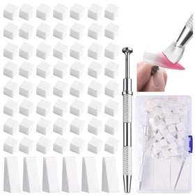 Fcozpjk Nail Art Sponge Brushes Set with 100 mini sponges