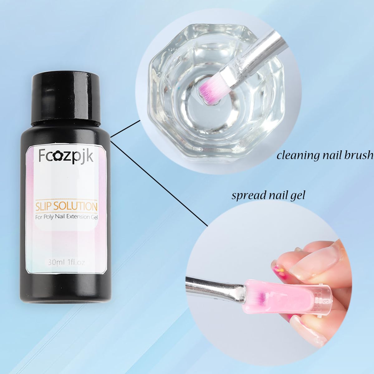 Fcozpjk Poly Gel Nail Kit featuring nail extension process