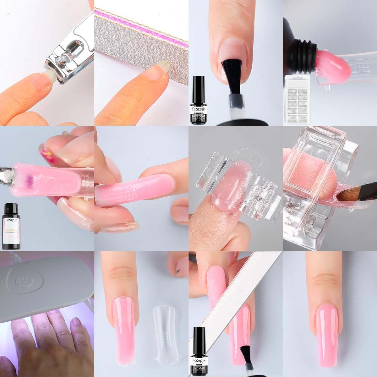 Fcozpjk Poly Gel Nail Kit packaging and contents