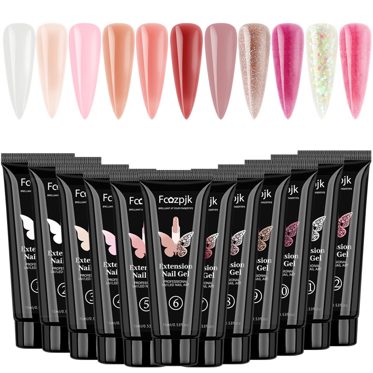 Fcozpjk Poly Nail Gel Kit 12 Colours front view