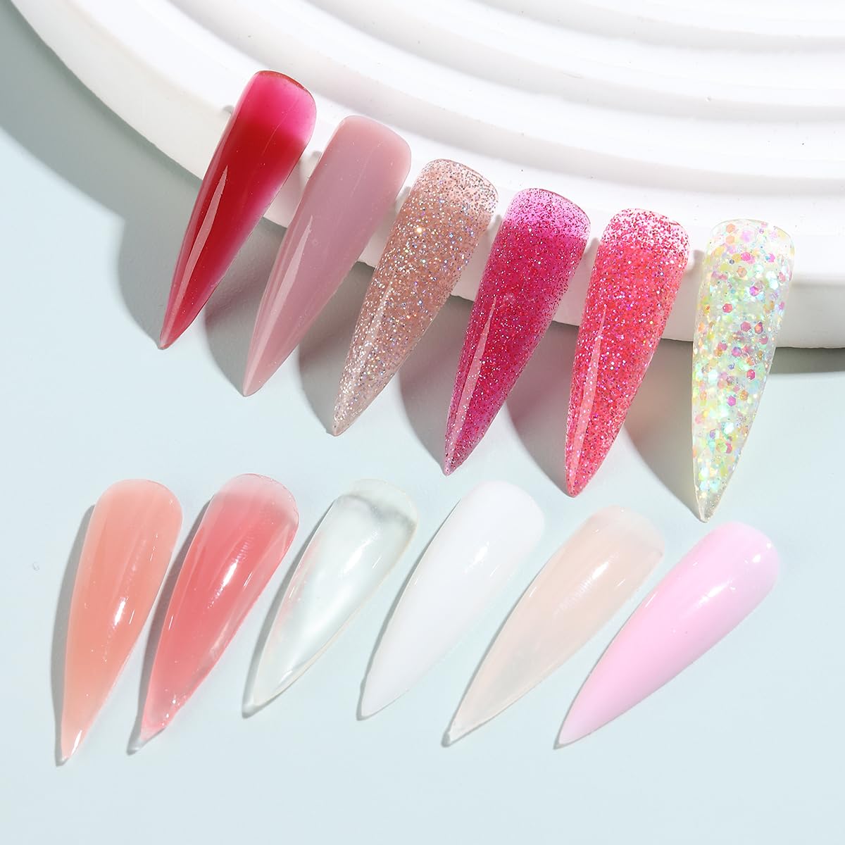 Fcozpjk Poly Nail Gel Kit clear and pink gels
