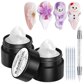 Fcozpjk Solid Builder Gel Kit 2PCS white hard gel bottles