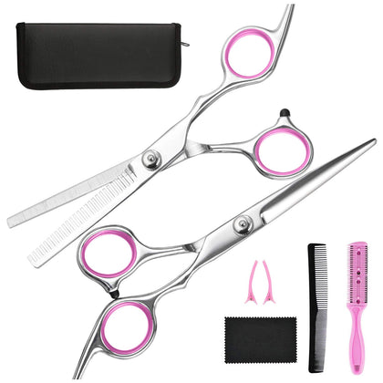 Fcysy Hair Cutting Scissors Kit with all accessories in leather case