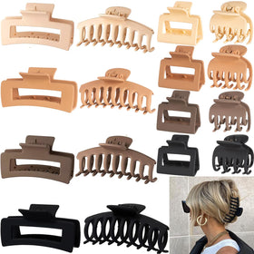 FDBJulyy 16 PCS large hair clips set in neutral colours
