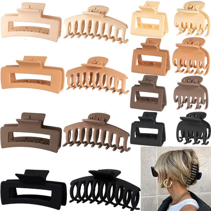 FDBJulyy 16 PCS large hair clips set in neutral colours