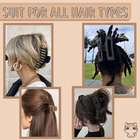 FDBJulyy claw clips in cream, beige, dark brown, and black