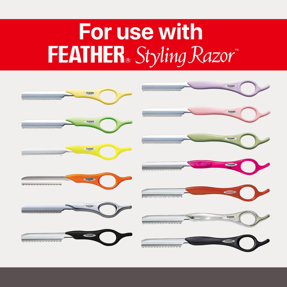 Feather blades in use during a haircut