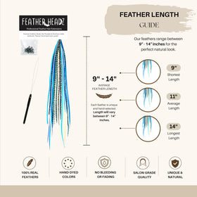 Feather Headz 21 Blues Color Hair Extensions displayed in packaging