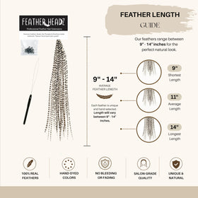 Feather Headz Grizzly Color hair extensions displayed on a model