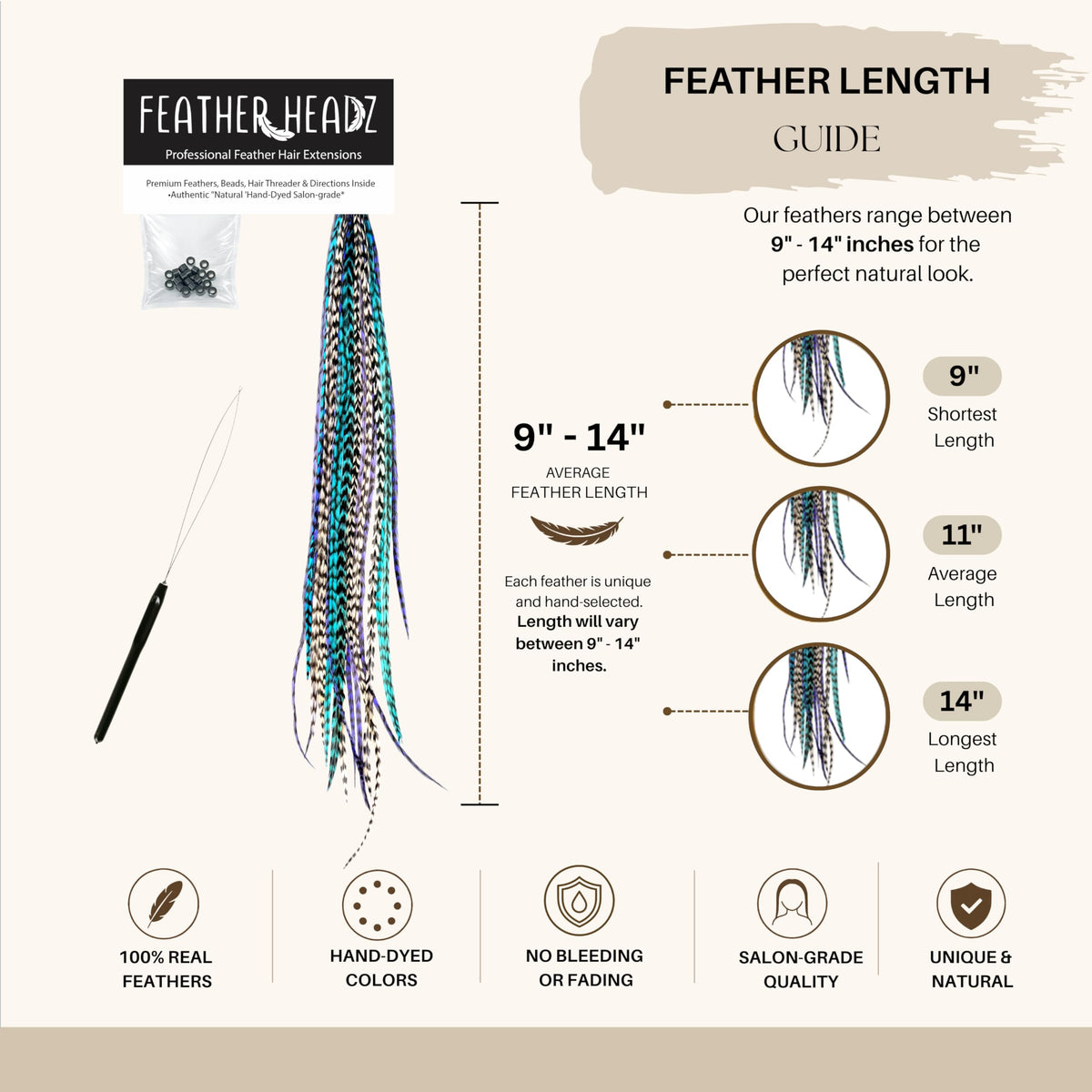 Feather Headz Grizzly Hair Extensions in packaging