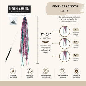 Feather Headz hair extensions displayed with micro-link beads