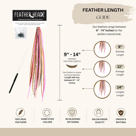 Feather Headz hair extensions displayed with micro-link beads