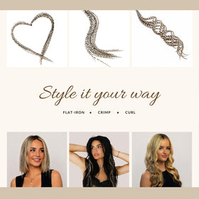 Feather Headz hair extensions in various vibrant colors