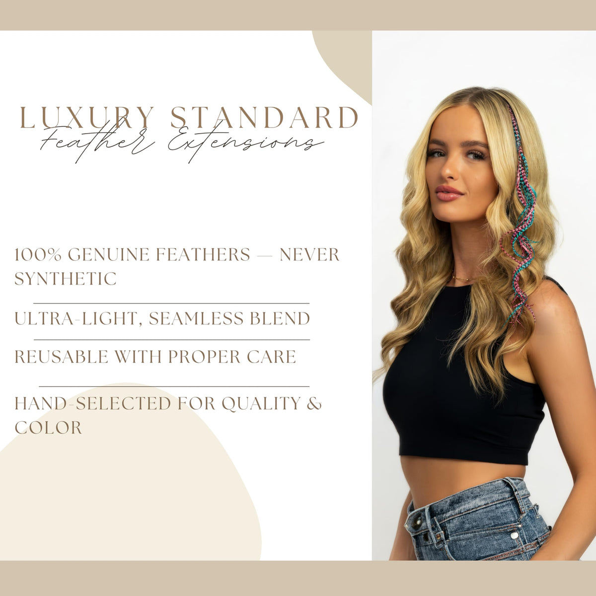 Feather Headz hair extensions showing easy installation
