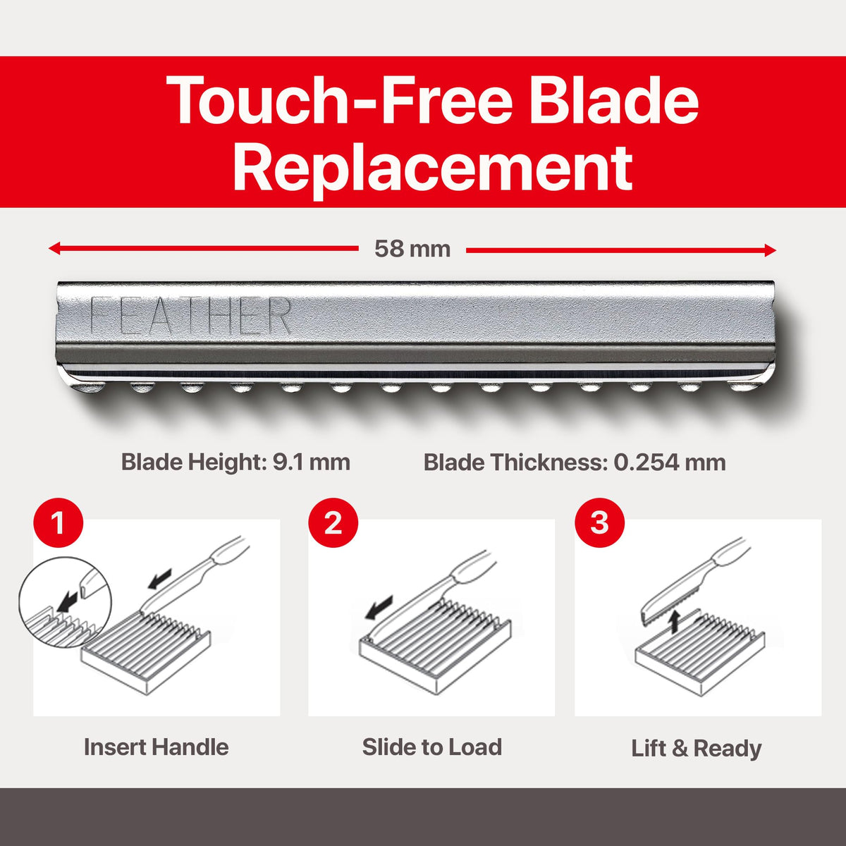 Feather replacement blades packaging with 30 count
