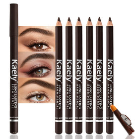 FeiCuiYun 6Pcs eyebrow pencils dark brown front view
